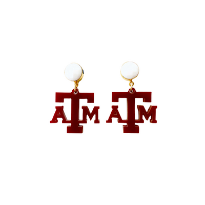 Texas A&M Gig 'Em Thumbs Up Earrings