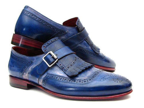 Paul Parkman Blue Dual Tone Monkstrap Shoes