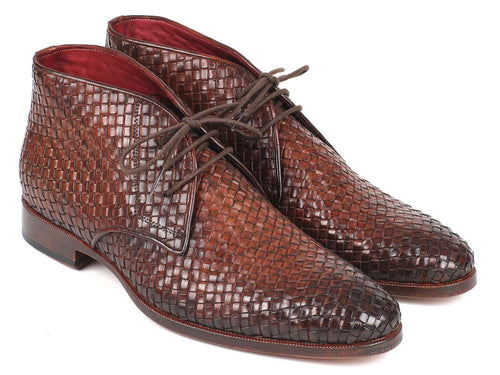 Paul Parkman Men's Brown Woven Chukka Boots