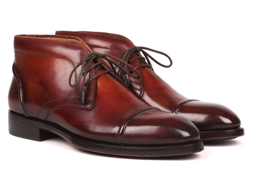 Paul Parkman Men's Brown Hand-Painted Chukka Boots