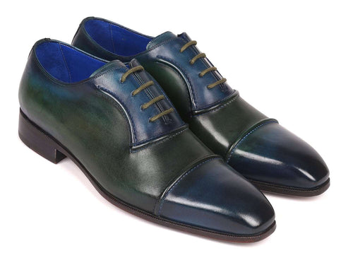 Paul Parkman Handmade Blue & Green Oxfords