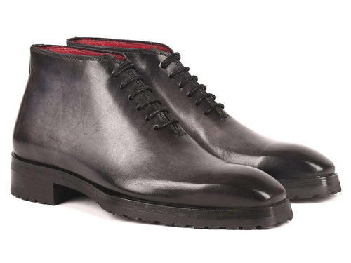 Paul Parkman Gray Burnished Men's Ankle Boots