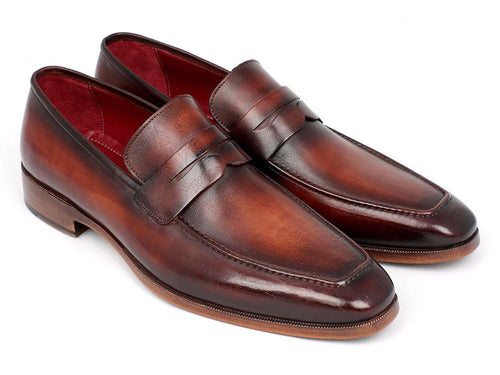 Paul Parkman Bordeaux Brown Calfskin Penny Loafers