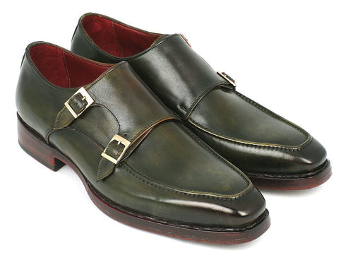 Paul Parkman Green Double Monkstrap Shoes