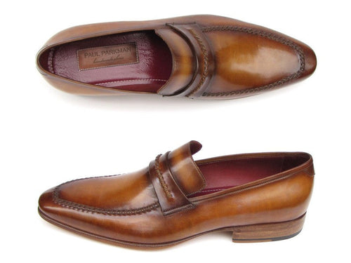 Paul Parkman Handmade Brown Leather Loafers