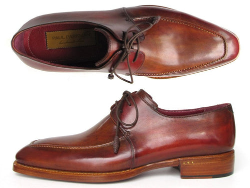 Paul Parkman Brown Leather Square Toe Derby Shoes