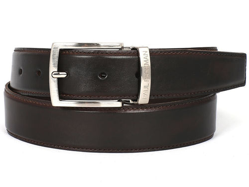 Paul Parkman Hand-Painted Leather Belt Dark Brown