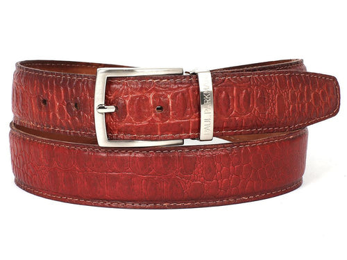 Paul Parkman Men's Reddish Croc Leather Belt