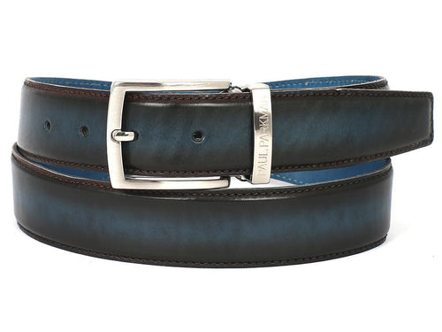 Paul Parkman Leather Belt Brown Blue Dual Tone