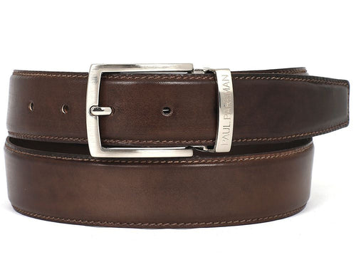 Paul Parkman Hand-Painted Brown Leather Belt