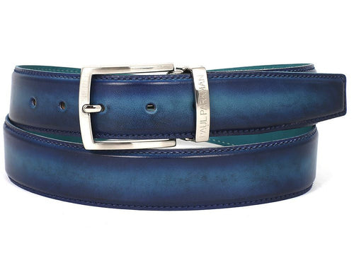 PAUL PARKMAN Dual Tone Leather Belt Blue/Turquoise