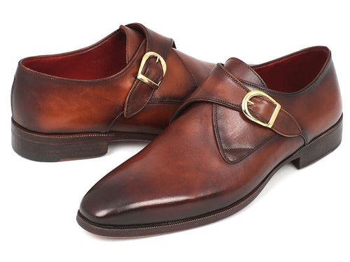 Paul Parkman Brown & Camel Monkstrap Shoes