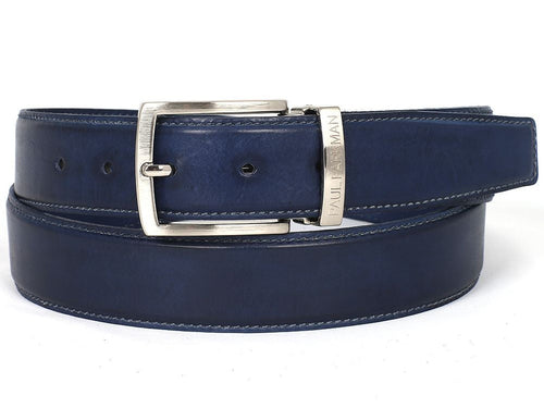 Paul Parkman Hand-Painted Navy Leather Belt