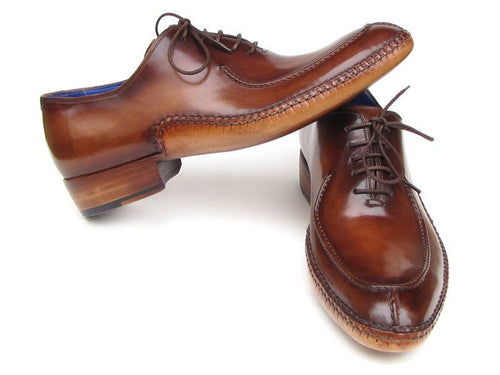 Paul Parkman Handsewn Split-toe Brown Oxfords