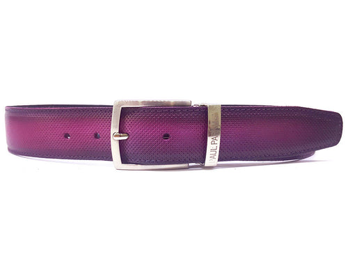 Paul Parkman Purple Perforated Leather Belt