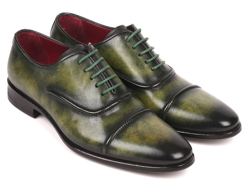 Paul Parkman Men's Green Cap-Toe Oxfords