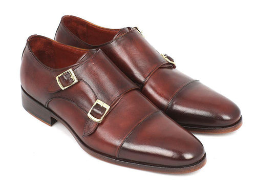 Paul Parkman Men's Brown Cap-Toe Double Monkstrap