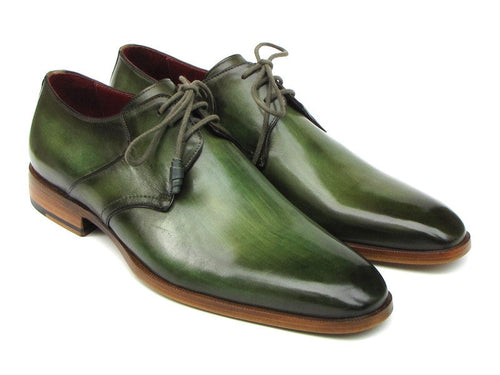 Paul Parkman Men's Green Antiqued Derby Shoes