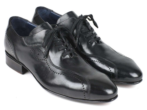 Paul Parkman Black Handmade Lace-Up Shoes