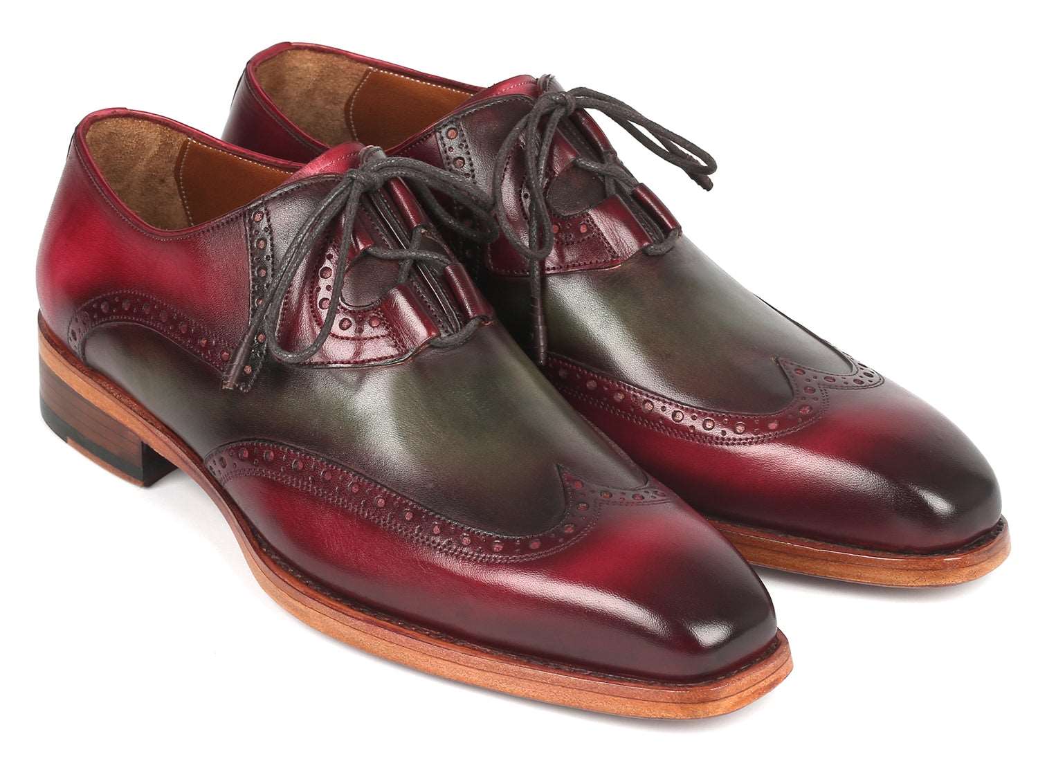 Paul Parkman Green & Bordeaux Brogues