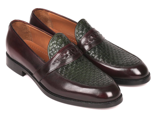 Paul Parkman Brown & Green Woven Loafers