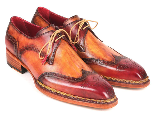 Paul Parkman Red & Camel Wingtip Shoes
