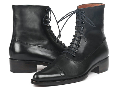 Paul Parkman Black Leather Goodyear Welted Boots