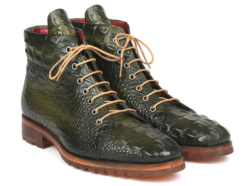 Paul Parkman Men's Green Crocodile Leather Boots