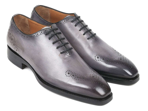 Paul Parkman Gray Goodyear Welted Punched Oxfords