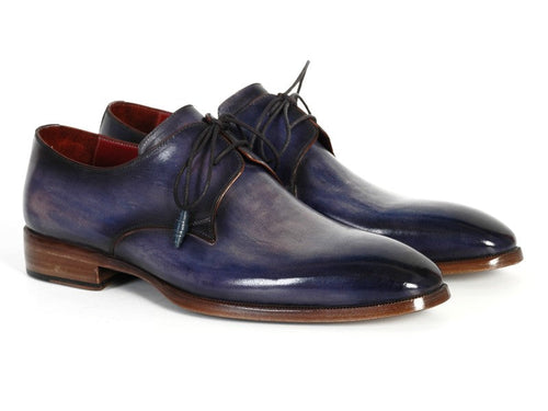 Paul Parkman Hand-Painted Blue Derby Shoes
