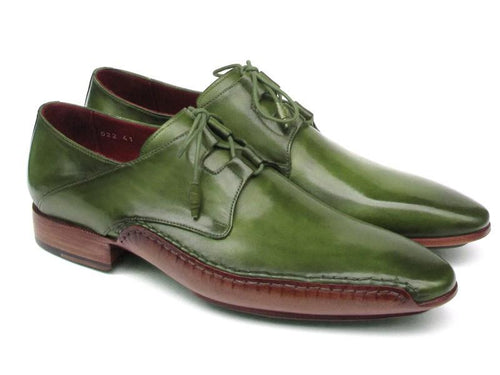 Paul Parkman Green Leather Ghillie Lacing Shoes