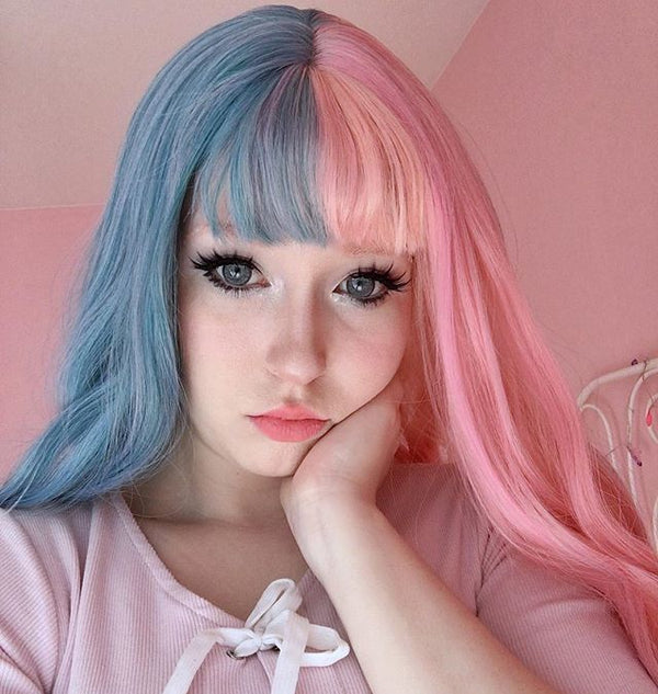 Blue powder Harajuku wig KF25001 – unzzy