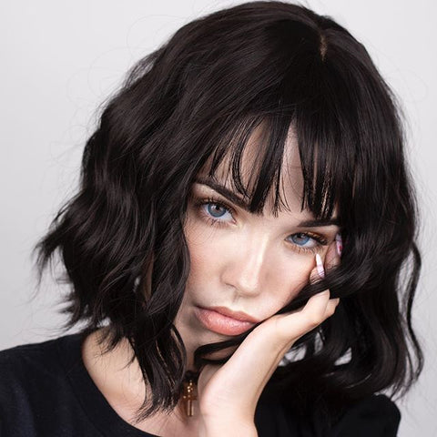 cute short black wigs