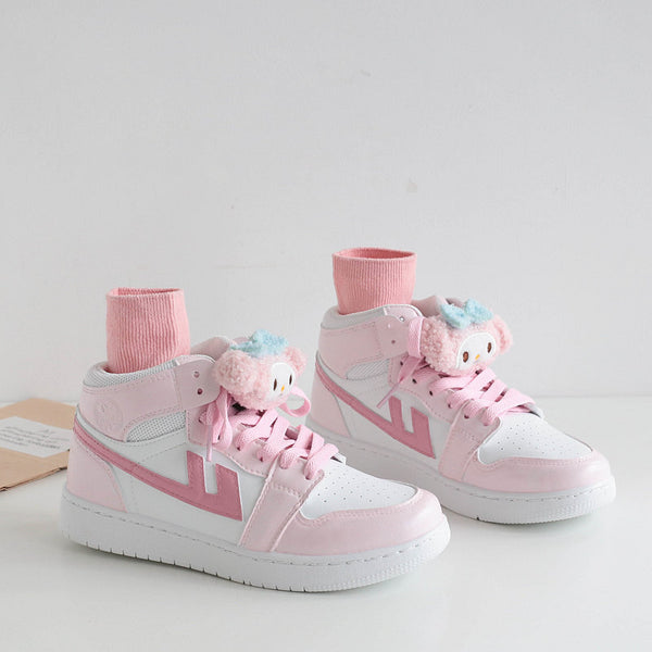Pink high-top sneakers KF90087 – unzzy