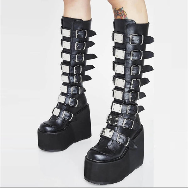 punk high heel boots KF90667 – unzzy