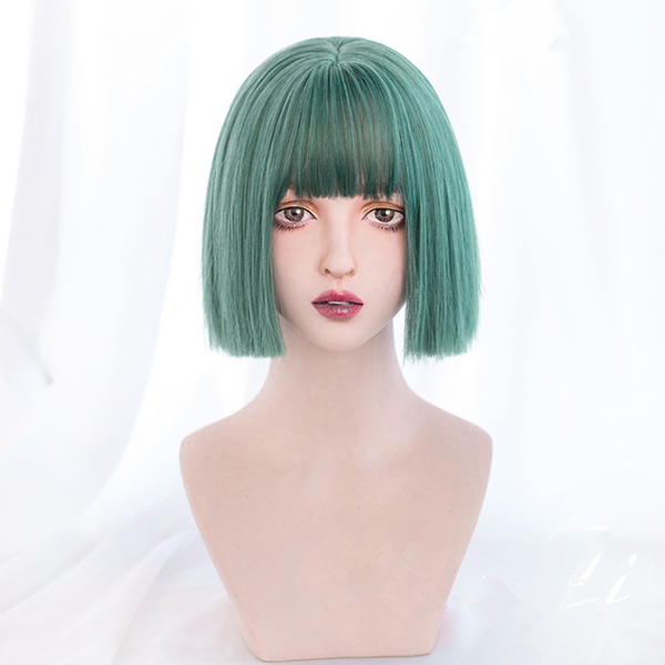 Green short straight wig KF81743 – unzzy