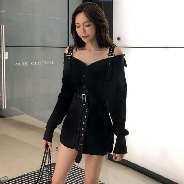 Korean fashion shirt skirt dress KF2361 – unzzy
