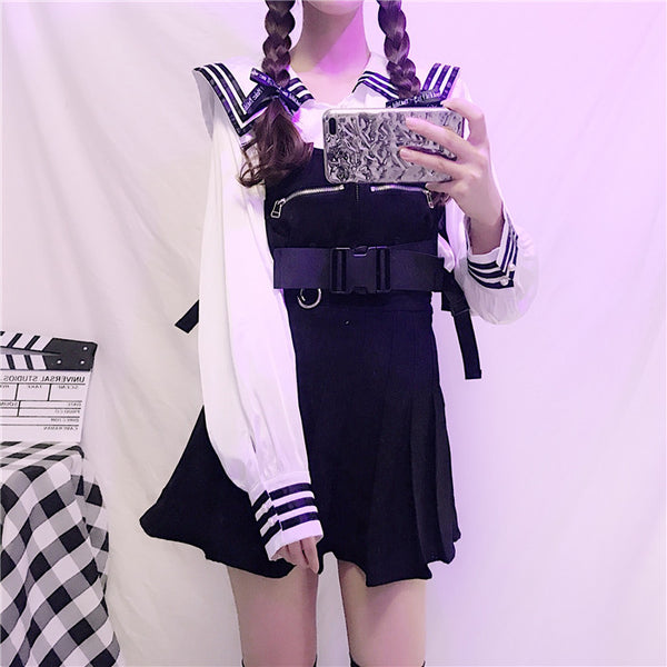 Chic shirt + strap skirt KF9354 – unzzy