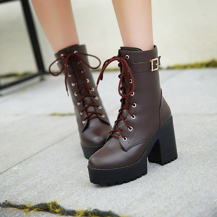 black high heel shoe boots