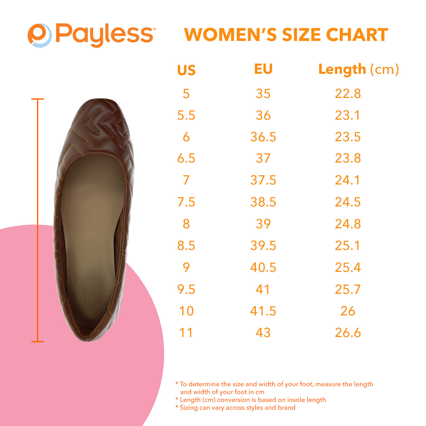 Size Charts & Fit Tips – Payless ShoeSource