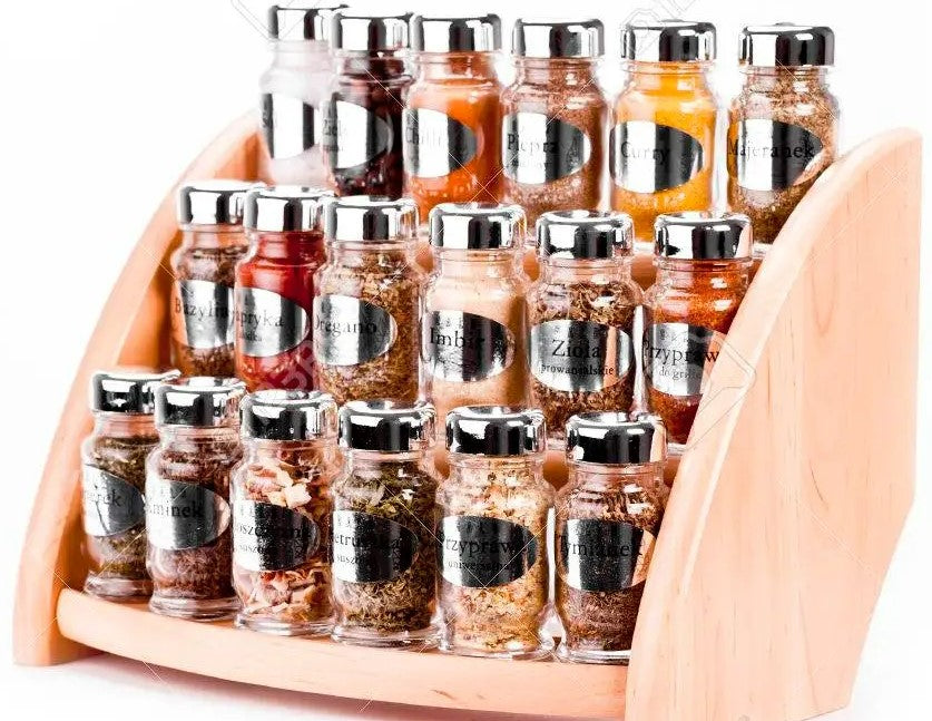 Cooking is a consistent endeavor, and trying to find the right spice in a shelf full of bottles can be a headache. Tiered spice racks like this one are an ideal solution.