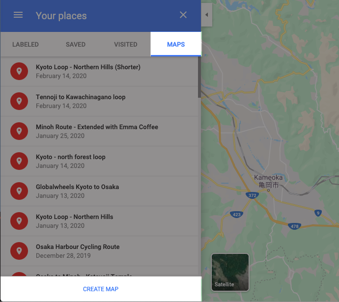 Click on "Your places" in Google maps settings.
