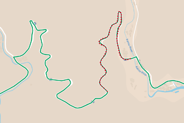 Steep section to watch while descending at speed.