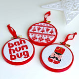 Christmas bauble trio cross stitch kit