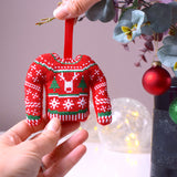 Cross stitched Christmas jumper bauble kit