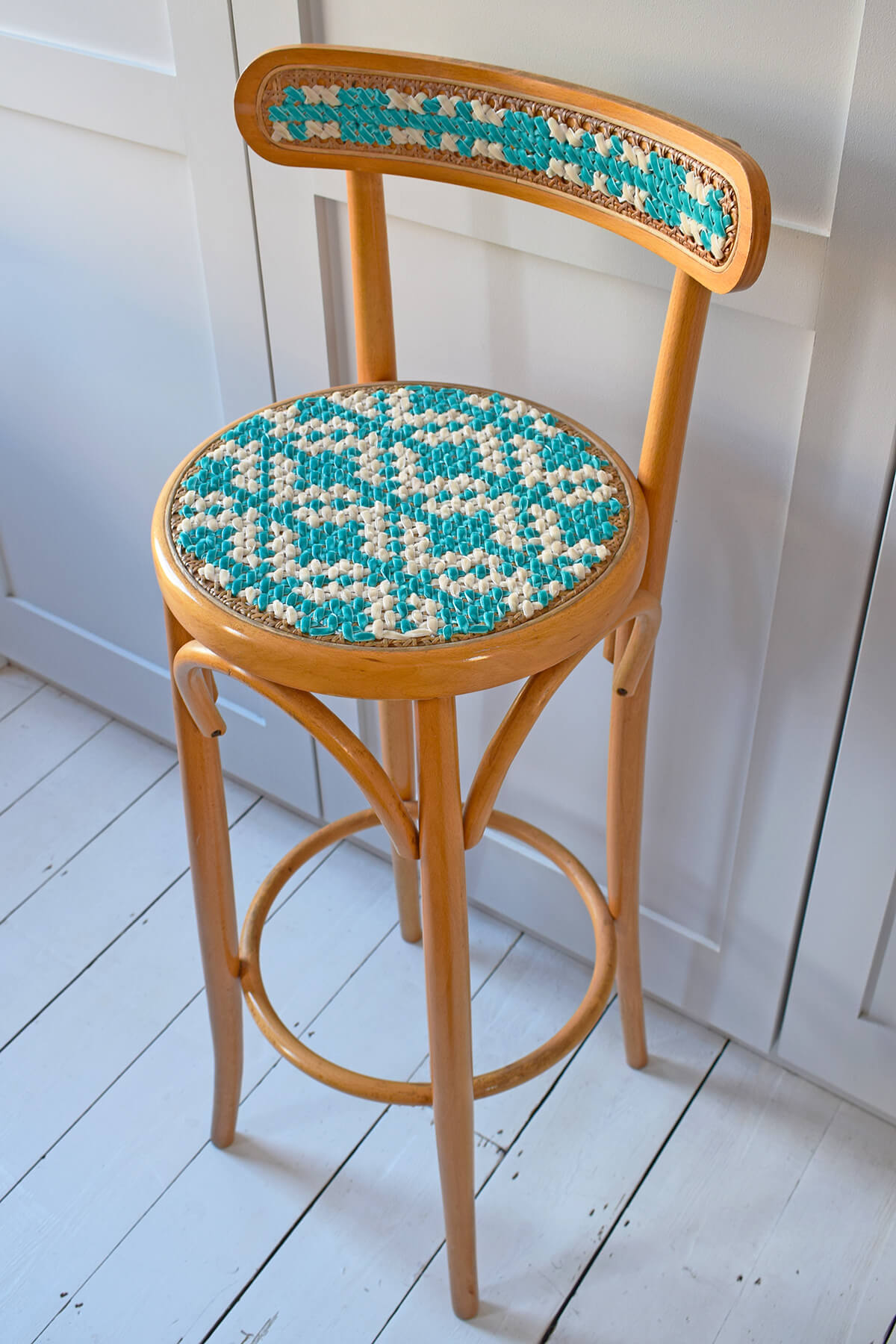 Finished stitched chair