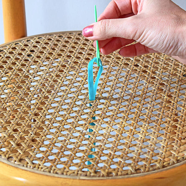 How To Transform a Cane Weave Chair with Cross Stitch