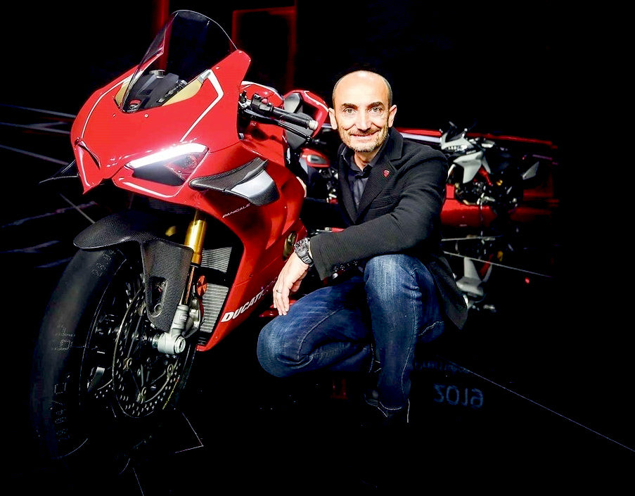 Ducati CEO Claudio Domenicali with V4R