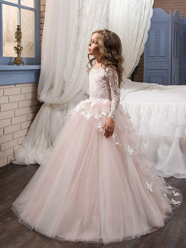 ivory and rose gold flower girl dress