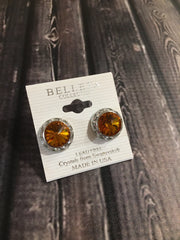 Belleza Collection - Swarovski Crystals Pierced Earrings - 15mm (GSO) /